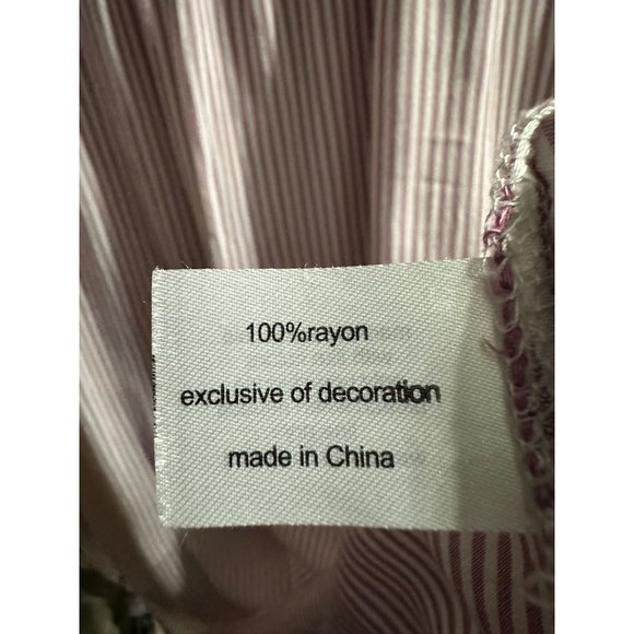 Lane Bryant size 22/24 pink stripe lace shoulders balloon sleeve Boho tunic - Picture 6 of 8